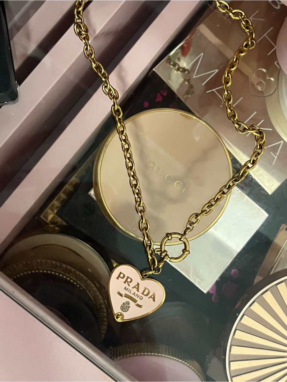 Prada necklace gold